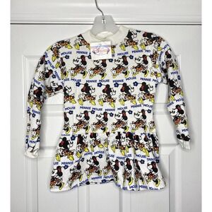 Vintage Disney Wear Kids Long Sleeve Ruffle Minnie‎ Mouse Shirt 6 USA- Read